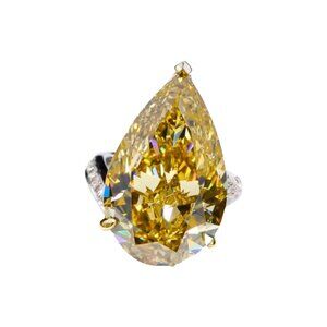Yellow Diamond Pear Statement Ring 18K in Yellow Gold